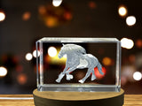 Gypsy Vanner Horse Recognition Trophy - Exquisite 3D Engraved Crystal with LED Base - Custom Award From A&B Crystal Collection