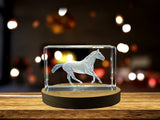 Appaloosa Horse Crystal Trophy Award - Exquisite Engraved Sculpture With Free LED Base Light Recognition