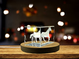 Appaloosa Horse Crystal Trophy Award - Exquisite Engraved Sculpture With Free LED Base Light Recognition - Custom Award From A&B Crystal Collection