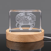 Mud Crab 3D Engraved Crystal Marine Art — Made in Canada