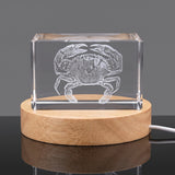 Mud Crab 3D Engraved Crystal Marine Art — Made in Canada