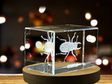 Unique 3D Engraved Crystal with Beetle Design - Perfect Gift for Insect Lovers A&B Crystal Collection