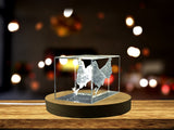 Minorca Chicken 3D Engraved Crystal Trophy Award Gift with Recognition & LED Base Light - Custom Award From A&B Crystal Collection