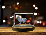 Recognition Sumatran Chicken 3D Engraved Crystal Trophy Award with LED Base - Elegant Gift