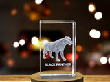 Unique 3D Engraved Crystal with Black Panther Design - Perfect Gift for Animal Lovers A&B Crystal Collection