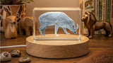 Babirusa Pig — 3D laser-engraved crystal keepsake, Made in Canada