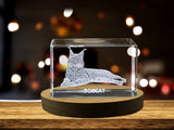 Unique 3D Engraved Crystal with Bobcat Design - Perfect Gift for Animal Lovers A&B Crystal Collection