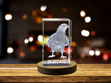 Crystal gravé 3D unique avec design de buzzard - Cadeau parfait pour les amateurs d'oiseaux
