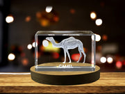 Unique 3D Engraved Crystal with Camel Design - Perfect Gift for Animal Lovers