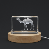 Recognition 3D Engraved Camel Crystal - Luxurious Gift for Animal Lovers with LED Base