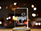 Unique 3D Engraved Crystal with Caribou Design - Perfect Gift for Animal Lovers A&B Crystal Collection