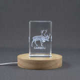 3D Engraved Caribou 3D Engraved Crystal Trophy — Made in Canada - Custom Award From A&B Crystal Collection