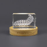 3D Engraved Crystal Caterpillar Trophy Award - Recognition Gift for Nature Lovers, Made in Canada