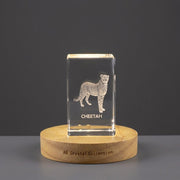 Cheetah 3D Engraved Crystal Trophy Award — Made in Canada