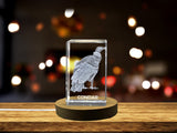 Breathtaking 3D Engraved Crystal of a Majestic Condor - Perfect for Bird Lovers and Wildlife Enthusiasts