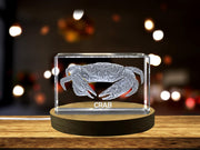 Exquisite 3D Engraved Crystal of a Majestic Crab - Perfect for Ocean Lovers and Marine Enthusiasts