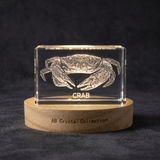Recognition Exquisite 3D Engraved Crystal Crab Sculpture - Ideal for Ocean Lovers and Marine Decor