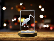 Handcrafted Japanese Crane Sculpture in Crystal | Unique Glass Engraving Art