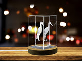 Handcrafted Japanese Crane Sculpture in Crystal | Unique Glass Engraving Art A&B Crystal Collection