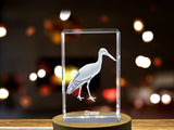 Handcrafted Japanese Crane Sculpture in Crystal | Unique Glass Engraving Art A&B Crystal Collection