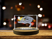 Impressive 3D Engraved Crystal of a Mighty Crocodile - Perfect for Wildlife Enthusiasts and Reptile Lovers