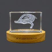 Impressive 3D Engraved Crystal of a Mighty Crocodile - Perfect for Wildlife Enthusiasts and Reptile Lovers