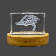 Mighty Crocodile 3D Engraved Crystal Trophy Award with Recognition - Stunning Wildlife Decor
