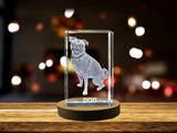 Beau cristal gravé 3D d'un chien fidèle - parfait pour les amateurs de chiens et les propriétaires d'animaux