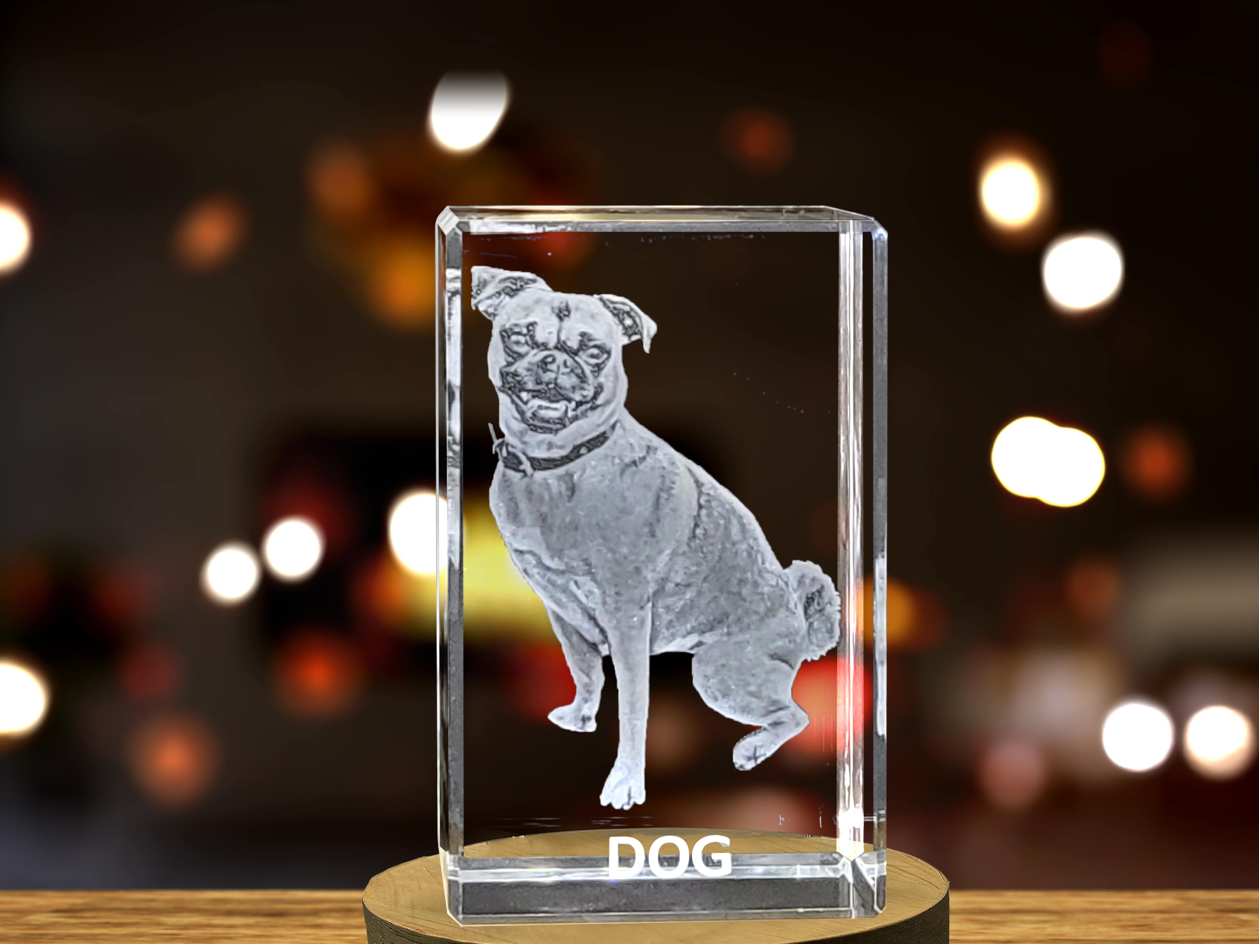 Beautiful 3D Engraved Crystal of a Loyal Dog - Perfect for Dog Lovers and Pet Owners A&B Crystal Collection