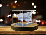 A Captain's Command | Marine captains cap 3D Engraved Crystal A&B Crystal Collection