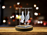 Peaceful 3D Engraved Crystal of a Serene Dove - Perfect for Bird Lovers and Spiritual Enthusiasts A&B Crystal Collection