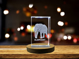 Stunning 3D Engraved Elephant Crystal | Unique Home Decor