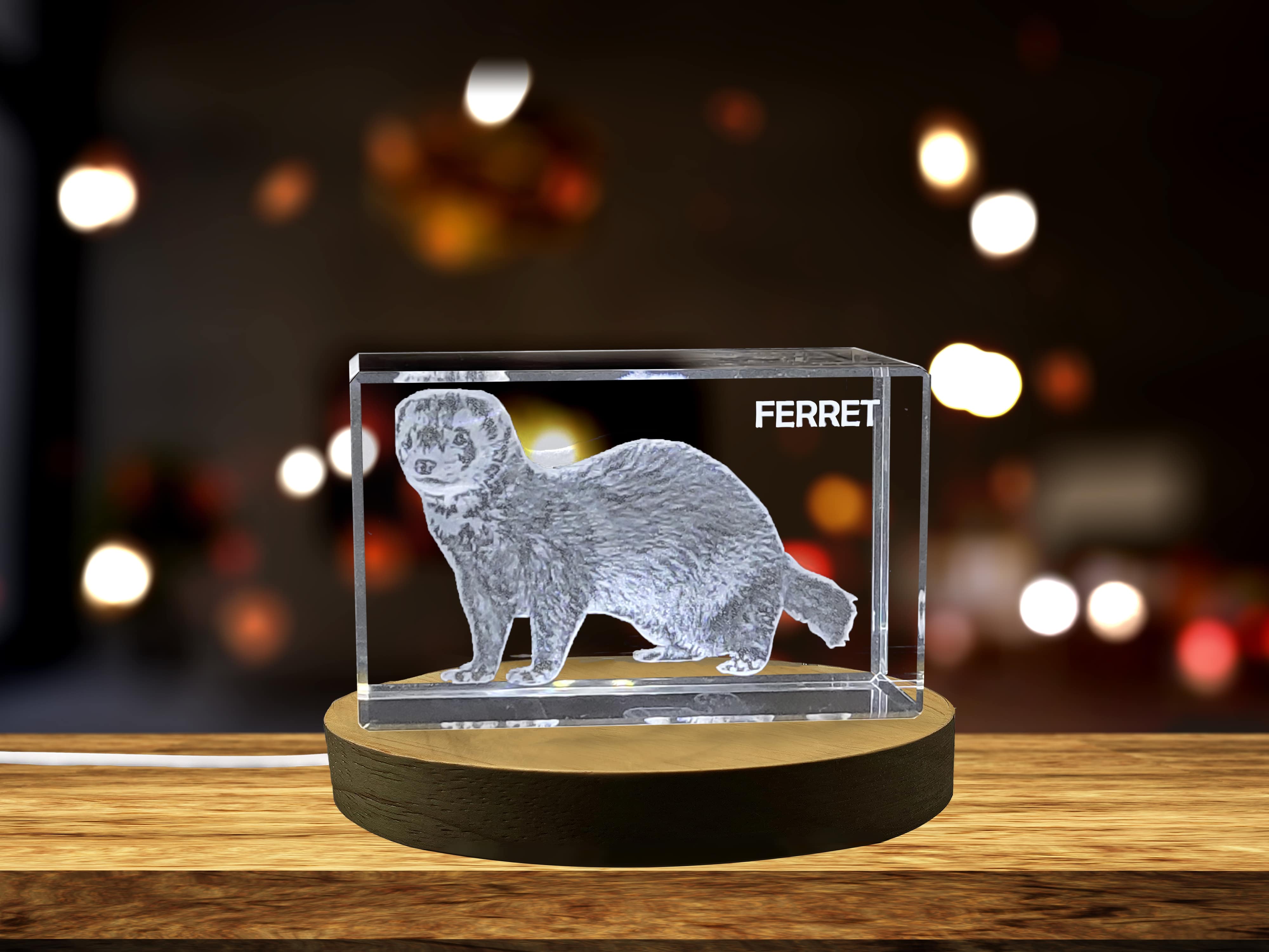 Ferret Crystal Art | Unique Crystals Carved with Playful Mustelid Designs A&B Crystal Collection