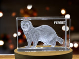 Ferret Crystal Art | Unique Crystals Carved with Playful Mustelid Designs A&B Crystal Collection