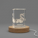 Crystal gravé 3D unique avec design Anaconda - Cadeau parfait pour les amateurs de reptiles