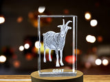 Lively Goat Crystal Carvings | Exquisite Gems Etched with Playful Caprines A&B Crystal Collection