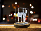 Lively Goat Crystal Carvings | Exquisite Gems Etched with Playful Caprines A&B Crystal Collection