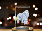Majestic Gorilla Crystal Carvings | Exquisite Gems Etched with Powerful Primates A&B Crystal Collection
