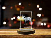 Unique 3D Engraved Crystal with Antelope Design - Perfect Gift for Animal Lovers