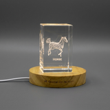 Majestic Horse Crystal Trophy Award with Recognition | Exquisite 3D Laser Carvings of Noble Equines
