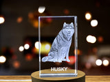 Playful Husky Crystal Carvings | Exquisite Gems Etched with Loyal Sled Dogs A&B Crystal Collection