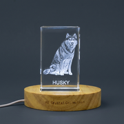 Husky Recognition Trophy Award: Exquisite Crystal Sculptures of Loyal Sled Dogs in Various Sizes