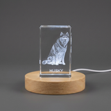 Husky Recognition Trophy Award: Exquisite Crystal Sculptures of Loyal Sled Dogs in Various Sizes