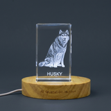 Husky Recognition Trophy Award: Exquisite Crystal Sculptures of Loyal Sled Dogs in Various Sizes - Custom Award From A&B Crystal Collection