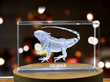 Graceful Iguana Crystal Carvings | Exquisite Gems Etched with Reptilian Friends A&B Crystal Collection