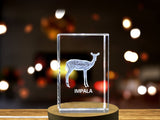 Graceful Impala Crystal Carvings | Exquisite Gems Etched with Lithe Antelopes A&B Crystal Collection