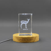 3D 3D Engraved Crystal Impala Sculpture — Made in Canada
