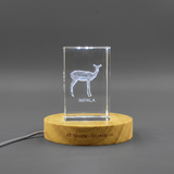 3D Crystal Impala Sculpture, Laser Engraved Wildlife Figurine, African Antelope Animal Lover Gift - Custom Award From A&B Crystal Collection
