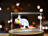 Graceful kangaroo figurine Carvings | Exquisite Gems Etched with iconic Aussie Marsupials A&B Crystal Collection