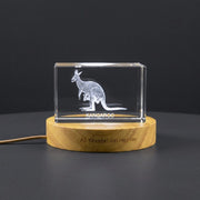 3D 3D Engraved Crystal Kangaroo Sculpture — Made in Canada